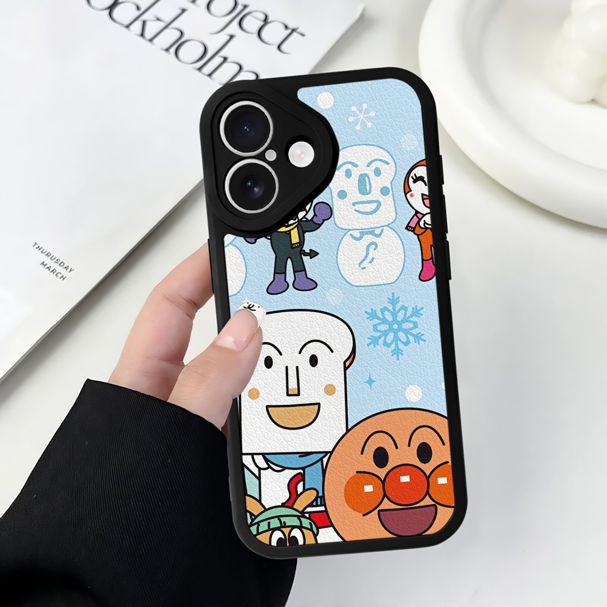 （画像用） アンパンマン Anpanman 【iPhone 16シリーズ対応】シリコンスマホケース（レザー調） 材質：シリコン